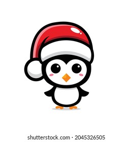 cute penguin design celebrating christmas