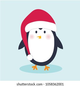 cute penguin design with santa hat