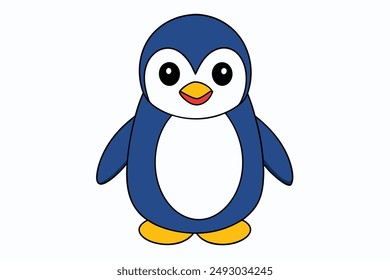 Cute Penguin Drawing - Adorable and Playful Vector Illustration