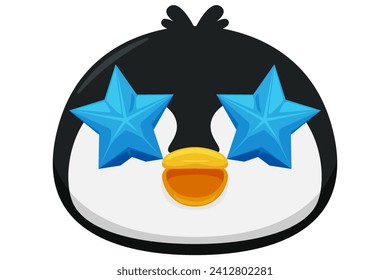 Cute Penguin Expression Sticker Design