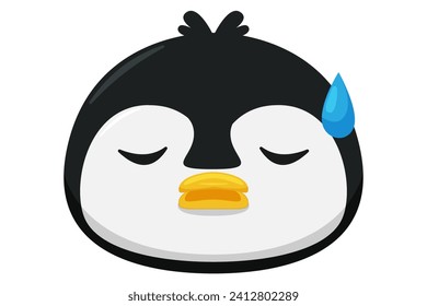 Cute Penguin Expression Sticker Design