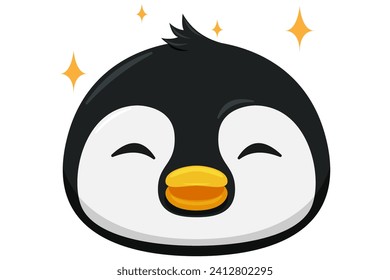 Cute Penguin Expression Sticker Design