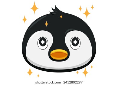 Cute Penguin Expression Sticker Design