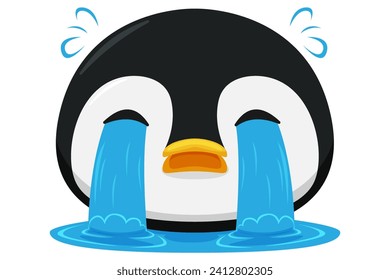 Cute Penguin Expression Sticker Design