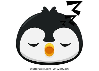 Cute Penguin Expression Sticker Design