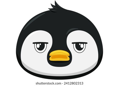 Cute Penguin Expression Sticker Design