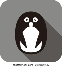 Cute penguin face and body flat design, vector