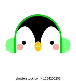 
Cute Penguin face. Vector illustration