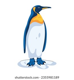 Cute penguin flat icon design 