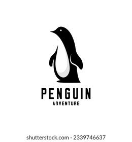 cute penguin flat vector design on white background