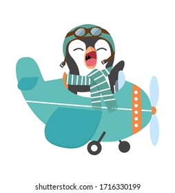 Plano volador de pingüino en el cielo