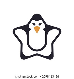cute penguin forms a star, using EPS 10