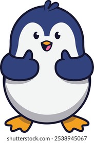 Cute Penguin Giving Thumbs Up Illustration
