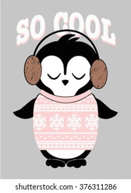 cute penguin graphic for t-shirt