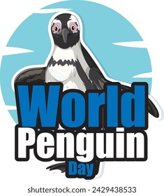 Cute penguin graphic for World Penguin Day event