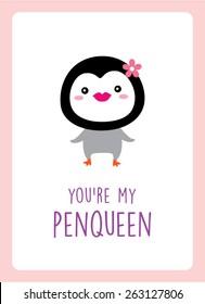 cute penguin greeting card