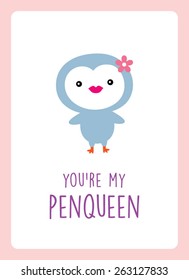 cute penguin greeting card