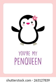 cute penguin greeting card