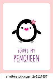 cute penguin greeting card