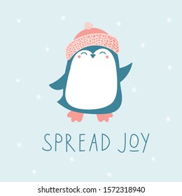 Cute penguin greeting card chrsitmas new year