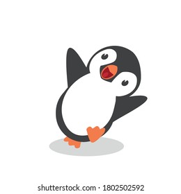 Cute Penguin happy cartoon vector