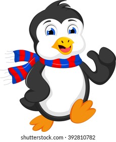 Cute penguin with hat