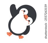 Cute penguin icon in flat style