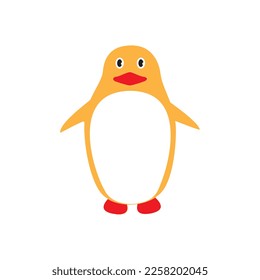 Cute penguin icon in flat style. Cold winter symbol. Antarctic bird, animal illustration.