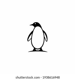 Logotipo del icono del pingüino corto en estilo plano