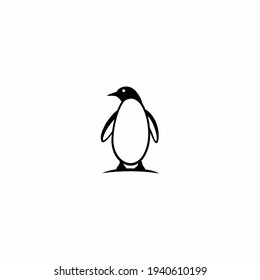Cute penguin icon logo in flat style
