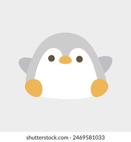 Cute Penguin Icon, vector illustration