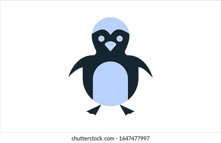 Icono de pingüino circular imagen vectorial