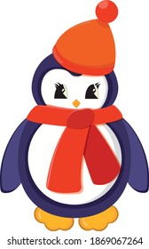 Cute penguin  illustration.