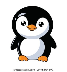 Cute penguin illustration isolated on white background