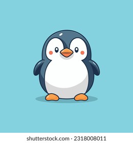 Cute penguin illustration penguin kawaii chibi vector drawing style penguin cartoon