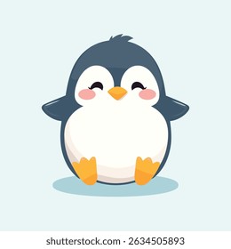 Cute Penguin Illustration for Kids Wall Design