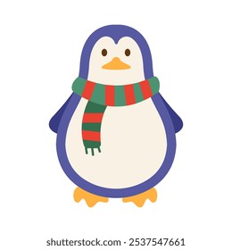 Cute Penguin Illustration with Scarf