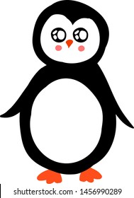 Cute penguin, illustration, vector on white background.