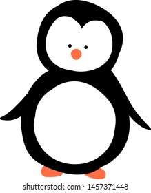 Cute penguin, illustration, vector on white background.
