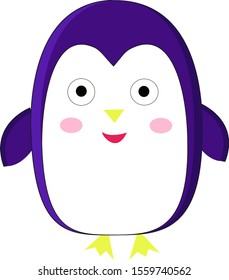 Cute penguin, illustration, vector on white background.