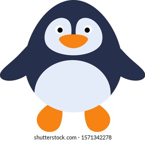 Cute penguin isolate on white background. Vector illustration in cartoon style