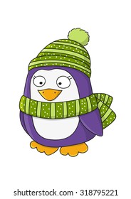 Cute penguin isolated on white