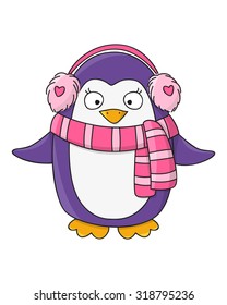 Cute penguin isolated on white