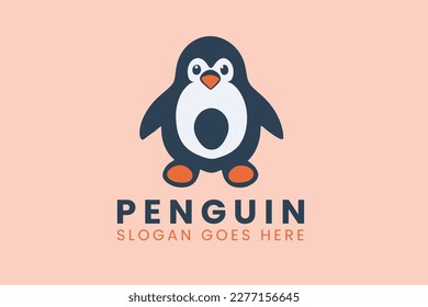 Cute Penguin Logo Design Template