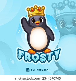 Cute Penguin Logo Mascot Cartoon