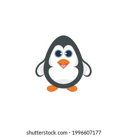 Cute penguin logo vector illustration 