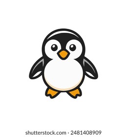 cute penguin logo vector illustration template design