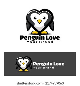 Cute Penguin love art illustration