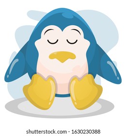 CUTE PENGUIN MASCOT CARTOON VECTOR