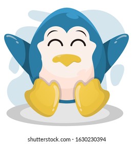 CUTE PENGUIN MASCOT CARTOON VECTOR